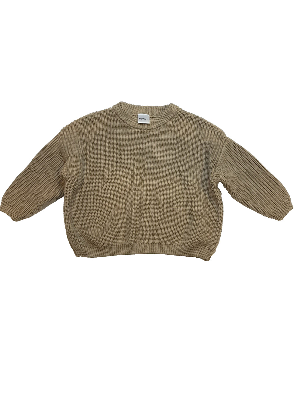 Sova Baby Ribbed Knit Pullover Sweater Brown 6-12 Months Unisex
